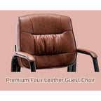 Fauteuil de conférence BTExpert Premium Leather pour salle d'attente/réception, en cuir de qualité supérieure.