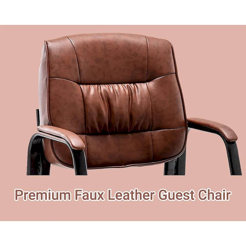 Fauteuil de conférence BTExpert Premium Leather pour salle d'attente/réception, en cuir de qualité supérieure.
