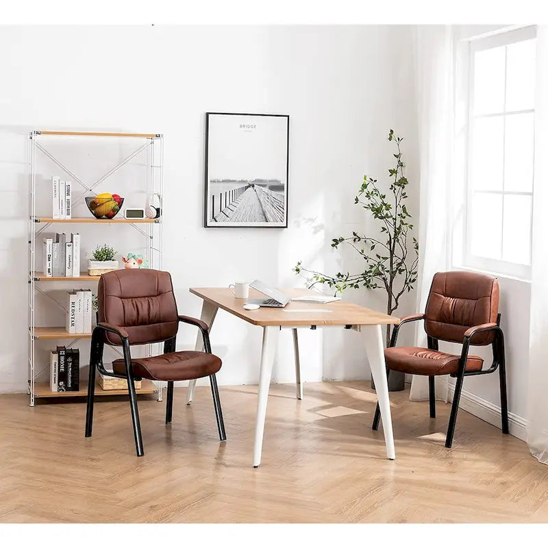 Fauteuil de conférence BTExpert Premium Leather pour salle d'attente/réception, en cuir de qualité supérieure.