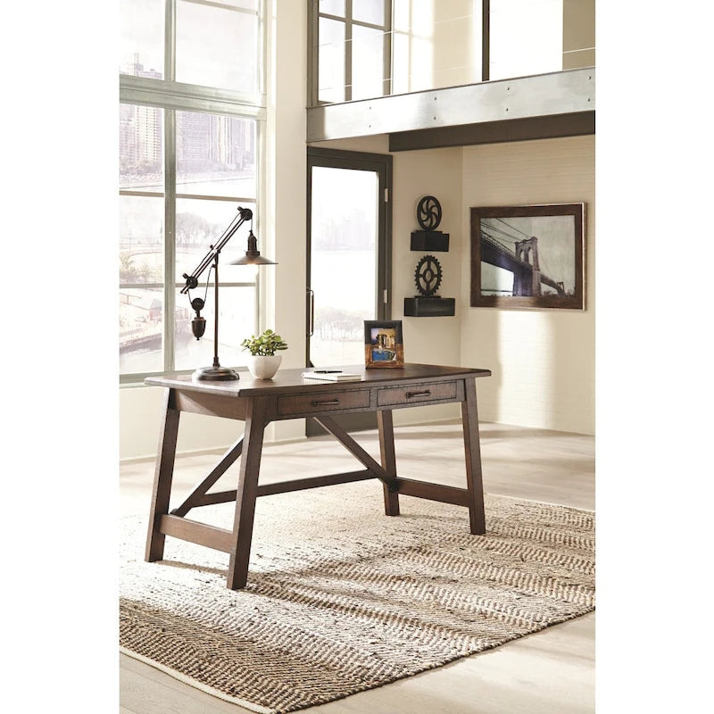 Bureau à pieds larges Baldridge Rustic Brown pour la maison
