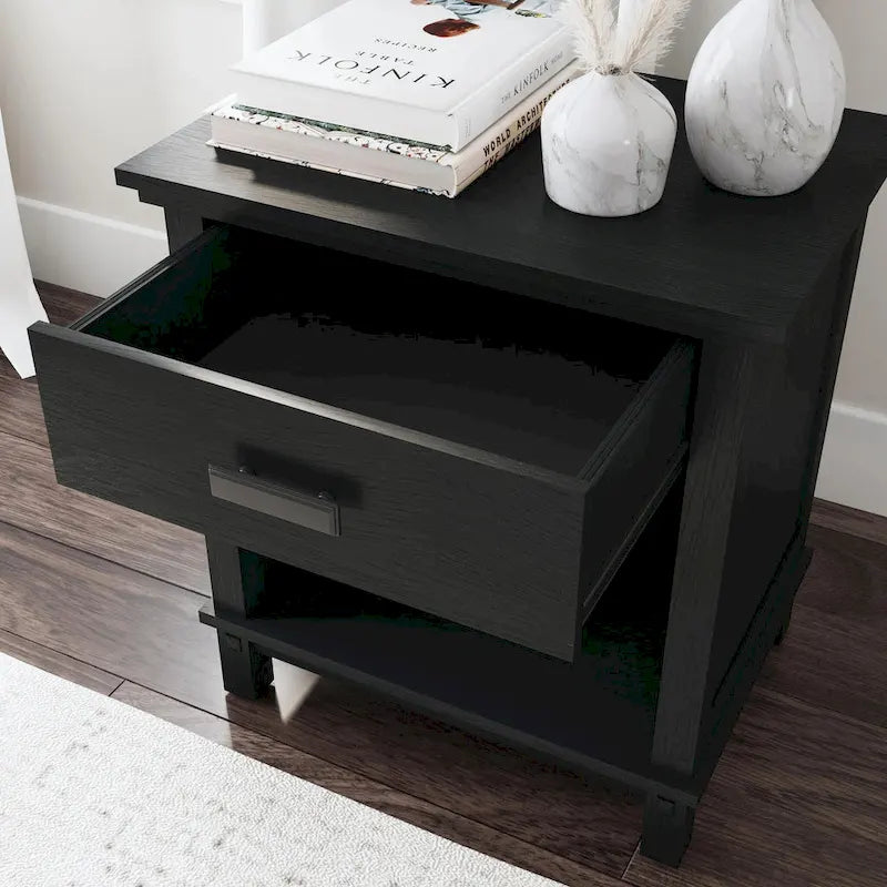 Table de chevet Homestyles Oak Park en bois noir