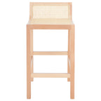 Tabouret de bar SAFAVIEH Carry à dossier bas en rotin - 40,6 cm L x 48,3 cm P x 78,7 cm H