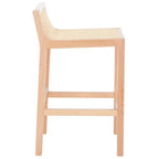 Tabouret de bar SAFAVIEH Carry à dossier bas en rotin - 40,6 cm L x 48,3 cm P x 78,7 cm H