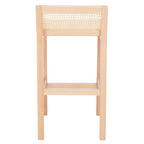 Tabouret de bar SAFAVIEH Carry à dossier bas en rotin - 40,6 cm L x 48,3 cm P x 78,7 cm H
