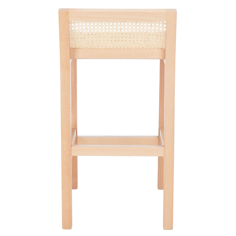 Tabouret de bar SAFAVIEH Carry à dossier bas en rotin - 40,6 cm L x 48,3 cm P x 78,7 cm H