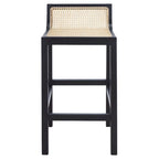 Tabouret de bar SAFAVIEH Carry à dossier bas en rotin - 40,6 cm L x 48,3 cm P x 78,7 cm H