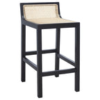 Tabouret de bar SAFAVIEH Carry à dossier bas en rotin - 40,6 cm L x 48,3 cm P x 78,7 cm H