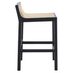 Tabouret de bar SAFAVIEH Carry à dossier bas en rotin - 40,6 cm L x 48,3 cm P x 78,7 cm H