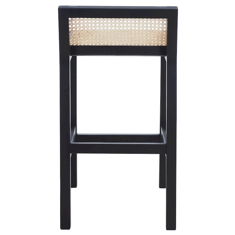 Tabouret de bar SAFAVIEH Carry à dossier bas en rotin - 40,6 cm L x 48,3 cm P x 78,7 cm H