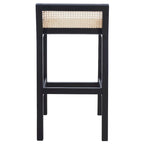 Tabouret de bar SAFAVIEH Carry à dossier bas en rotin - 40,6 cm L x 48,3 cm P x 78,7 cm H
