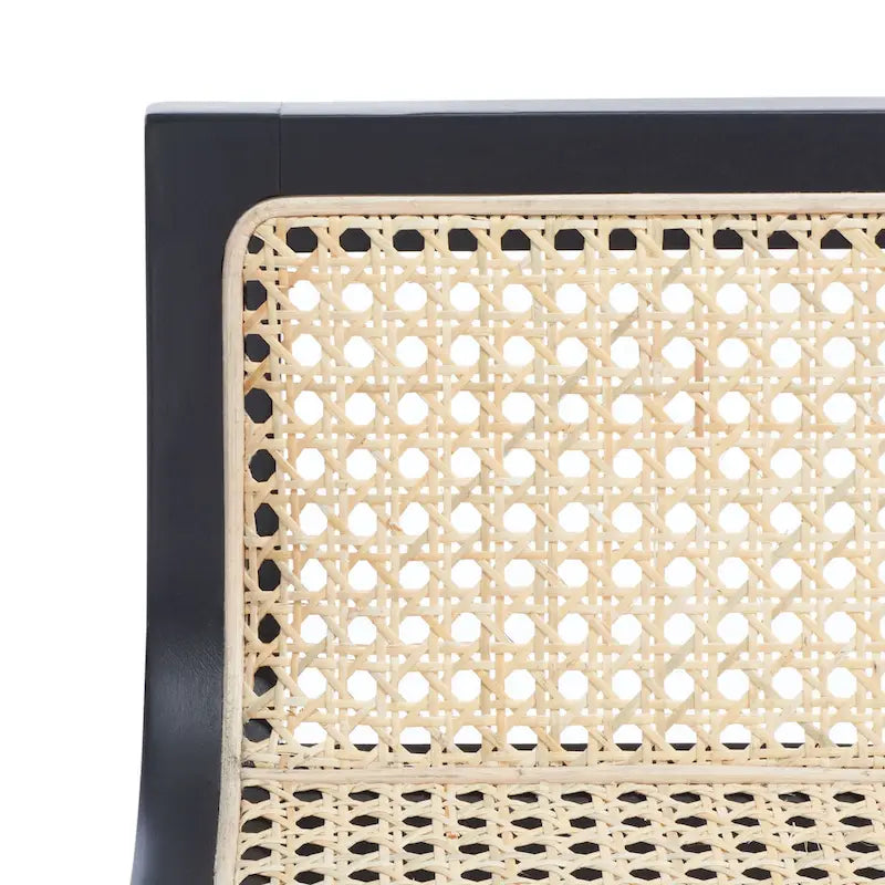 Tabouret de bar SAFAVIEH Carry à dossier bas en rotin - 40,6 cm L x 48,3 cm P x 78,7 cm H