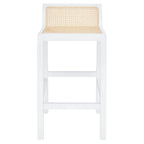 Tabouret de bar SAFAVIEH Carry à dossier bas en rotin - 40,6 cm L x 48,3 cm P x 78,7 cm H