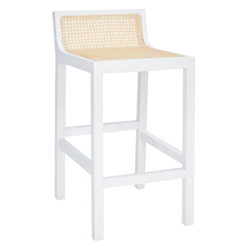 Tabouret de bar SAFAVIEH Carry à dossier bas en rotin - 40,6 cm L x 48,3 cm P x 78,7 cm H