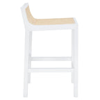 Tabouret de bar SAFAVIEH Carry à dossier bas en rotin - 40,6 cm L x 48,3 cm P x 78,7 cm H