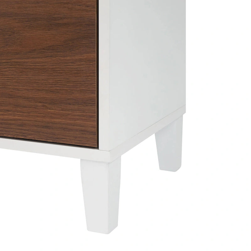 Armoire de rangement moderne en bois Teamson Home Tyler, noyer et blanc