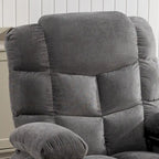 Fauteuil à bascule massant inclinable pour adultes, grand format, avec 2 porte-gobelets, port de charge USB et fonction de massage manuel.