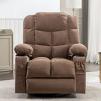 Fauteuil à bascule massant inclinable pour adultes, grand format, avec 2 porte-gobelets, port de charge USB et fonction de massage manuel.