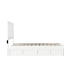 Lit double NoHo avec pied de lit et 2 tiroirs, blanc