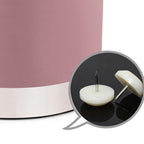 Pouf ottoman rond capitonné en velours Adeco, finitions argentées