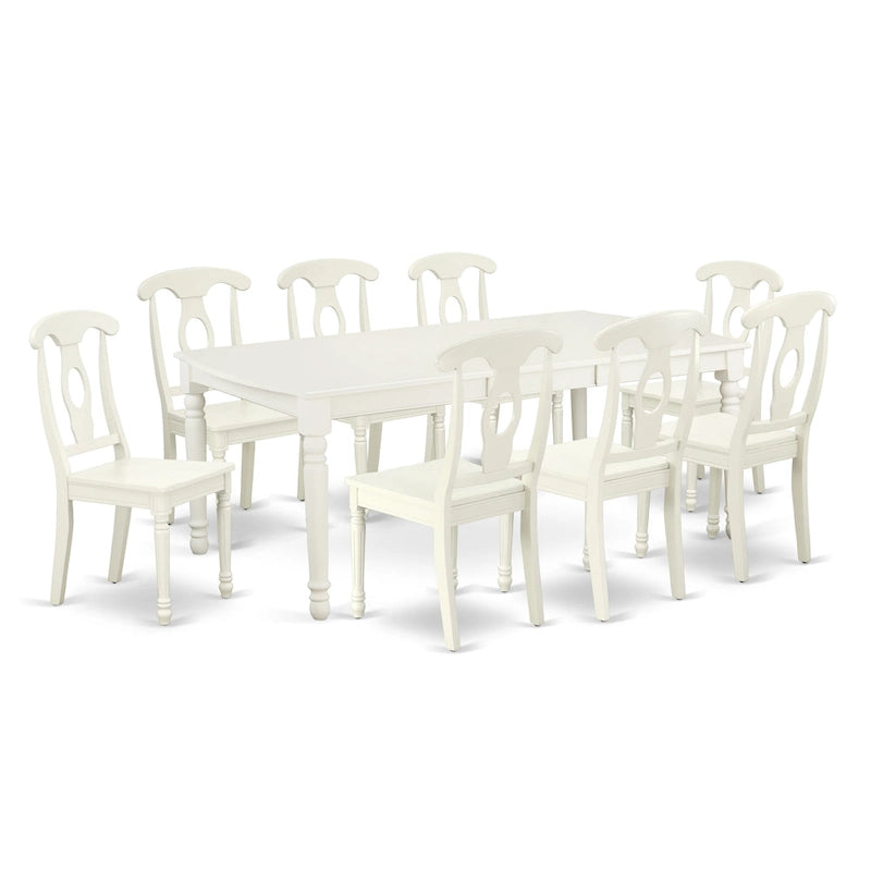 Ensemble de salle à manger East West Furniture - une table rectangulaire et des chaises de cuisine, blanc lin (option de pièces)