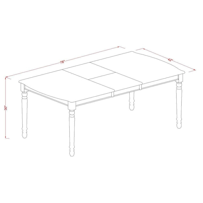 Ensemble de salle à manger East West Furniture - une table rectangulaire et des chaises de cuisine, blanc lin (option de pièces)