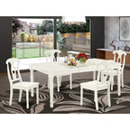 Ensemble de salle à manger East West Furniture - une table rectangulaire et des chaises de cuisine, blanc lin (option de pièces)