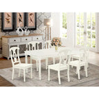 Ensemble de salle à manger East West Furniture - une table rectangulaire et des chaises de cuisine, blanc lin (option de pièces)