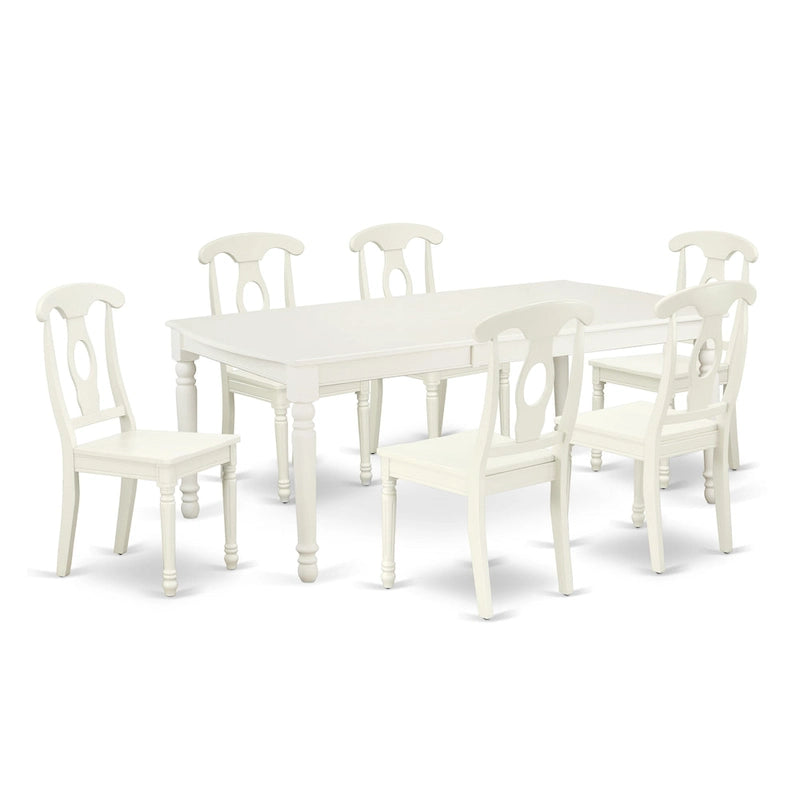 Ensemble de salle à manger East West Furniture - une table rectangulaire et des chaises de cuisine, blanc lin (option de pièces)