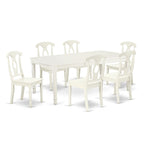 Ensemble de salle à manger East West Furniture - une table rectangulaire et des chaises de cuisine, blanc lin (option de pièces)