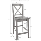 Îlot de cuisine Crosley Julia avec plateau en acier inoxydable et tabourets à dossier croisé - 50 cm (L) x 60 cm (P) x 41 cm (H)