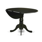 Ensemble de salle à manger East West Furniture : table de cuisine ronde et chaises en similicuir couleur crème au lait de poule, noir (nombre de pièces au choix)