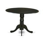 Ensemble de salle à manger East West Furniture : table de cuisine ronde et chaises en similicuir couleur crème au lait de poule, noir (nombre de pièces au choix)