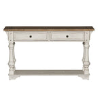 Table basse Morgan Creek Antique White avec accents tabac brossés