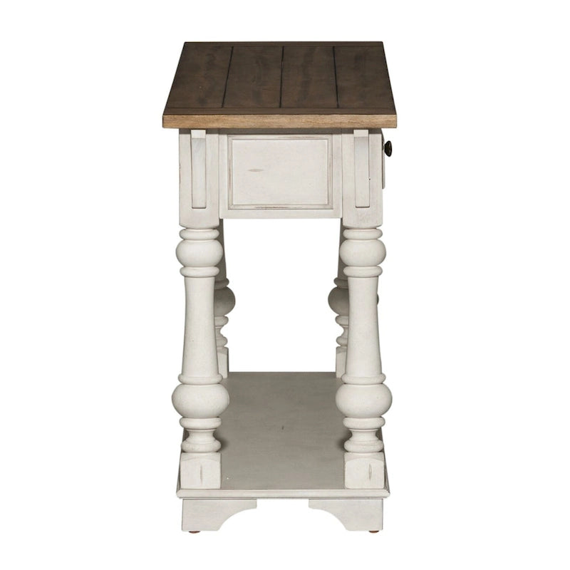 Table basse Morgan Creek Antique White avec accents tabac brossés