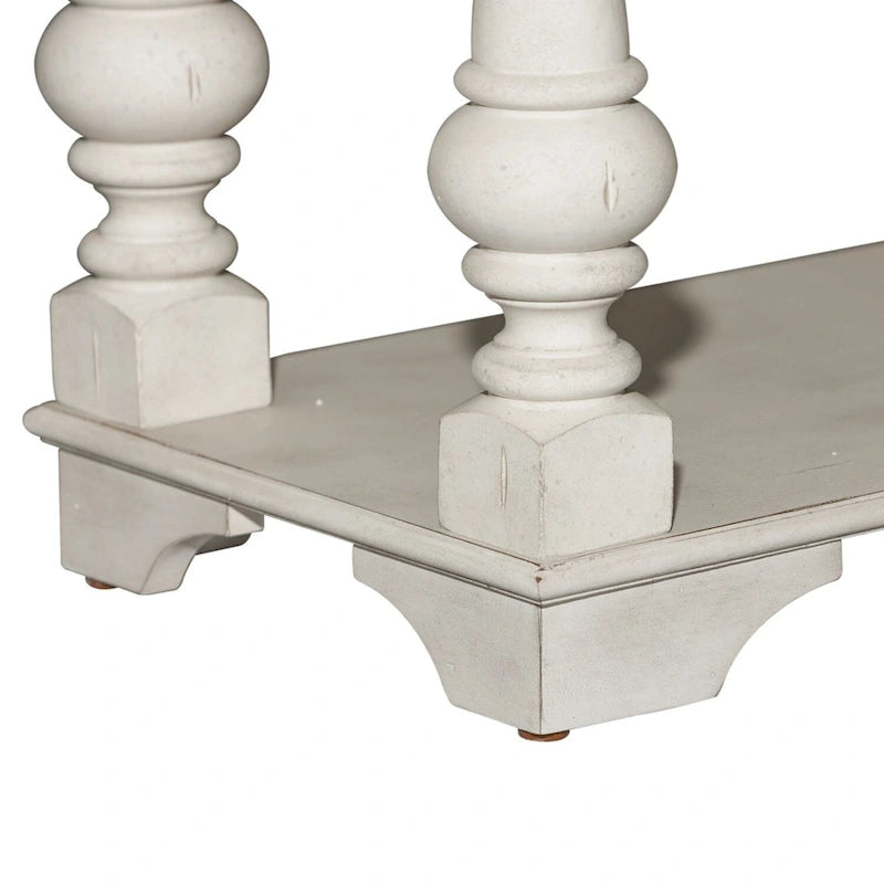 Table basse Morgan Creek Antique White avec accents tabac brossés