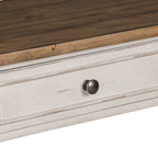 Table basse Morgan Creek Antique White avec accents tabac brossés