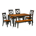 Ensemble de salle à manger East West Furniture comprenant une table de cuisine rectangulaire, des chaises et un banc (options de finition).