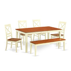 Ensemble de salle à manger East West Furniture comprenant une table de cuisine rectangulaire, des chaises et un banc (options de finition).