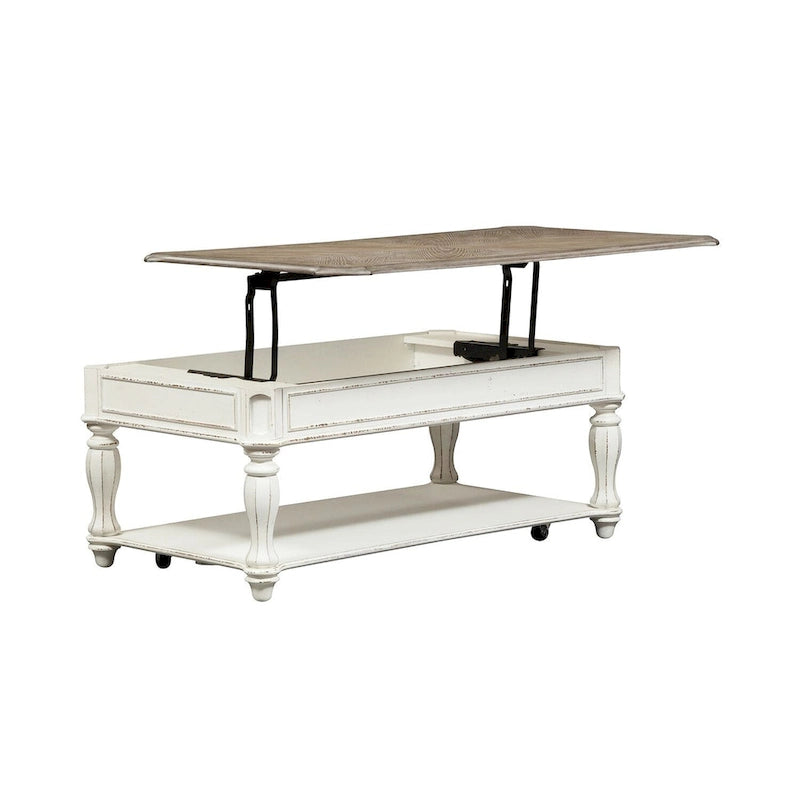 Table basse relevable Magnolia Manor blanc antique