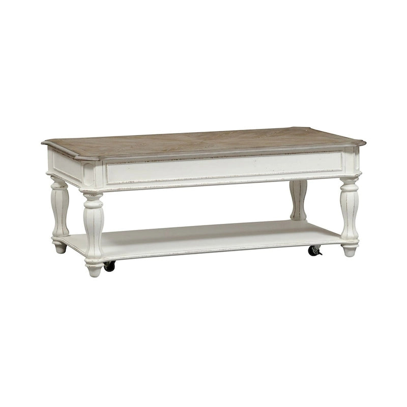 Table basse relevable Magnolia Manor blanc antique