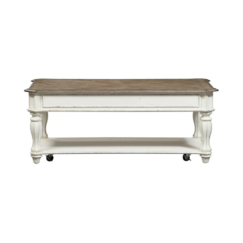 Table basse relevable Magnolia Manor blanc antique