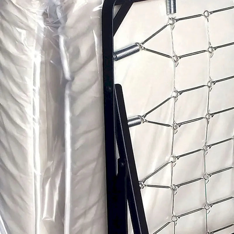 Lit pliant d'appoint en métal avec matelas de 99 cm et roulettes, noir