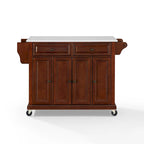 Chariot de cuisine Crosley pleine grandeur avec plateau en granit et finition acajou - 51,5 po L x 18 po P x 36,5 po H