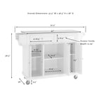 Chariot de cuisine Crosley pleine grandeur avec plateau en granit et finition acajou - 51,5 po L x 18 po P x 36,5 po H