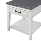 Table d'appoint Del Mar 24 blanche et grise à 1 tiroir