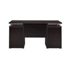 Bureau d'ordinateur luxueux avec 2 tiroirs et un placard, marron
