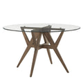 Table de salle à manger ronde Sheeba, style moderne du milieu du siècle, piètement en noyer, par iNSPIRE Q Modern