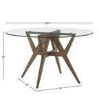 Table de salle à manger ronde Sheeba, style moderne du milieu du siècle, piètement en noyer, par iNSPIRE Q Modern