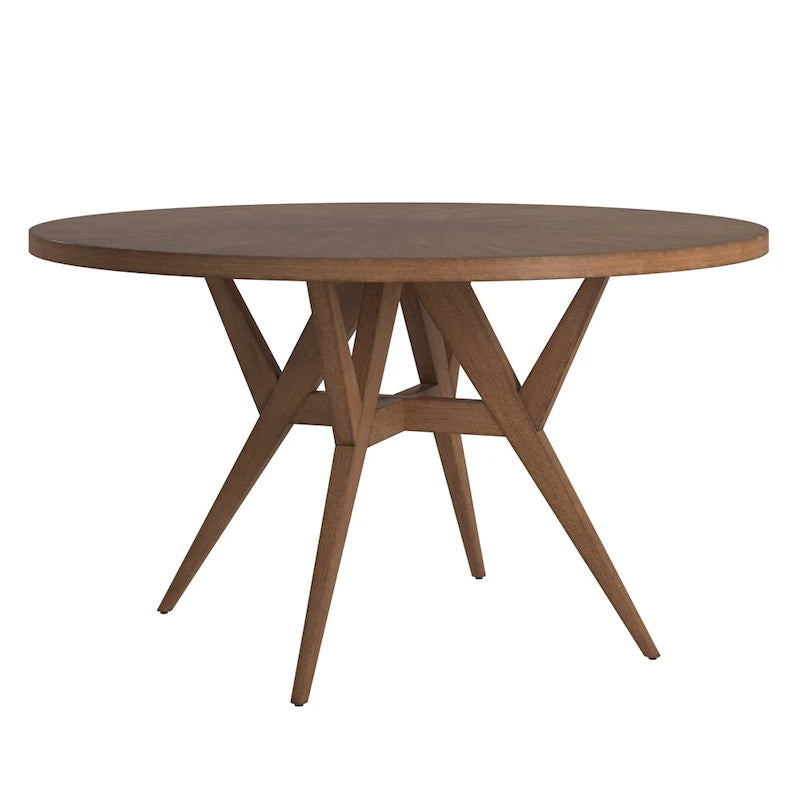 Table de salle à manger ronde Sheeba, style moderne du milieu du siècle, piètement en noyer, par iNSPIRE Q Modern