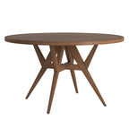 Table de salle à manger ronde Sheeba, style moderne du milieu du siècle, piètement en noyer, par iNSPIRE Q Modern